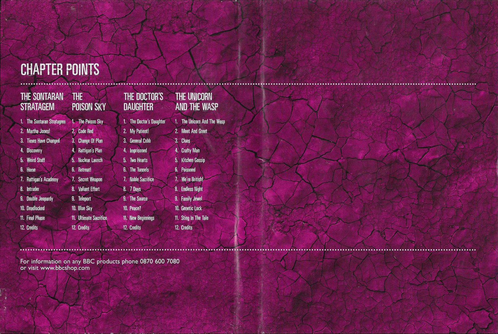 Middle of cover of BBCDVD 2606